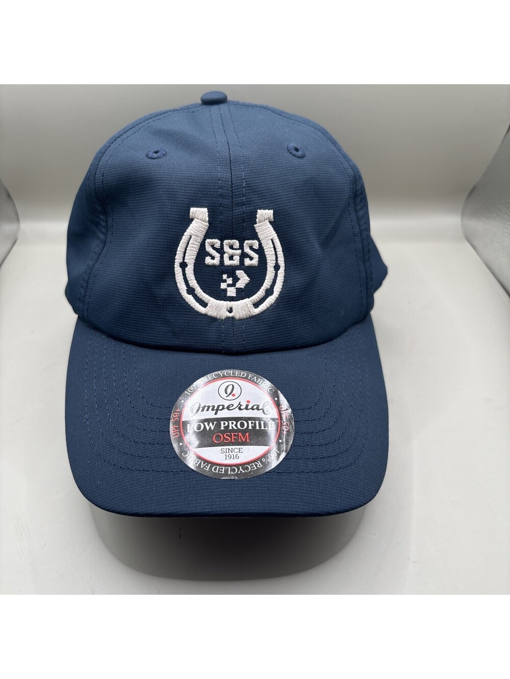 Imperial Low Profile Navy Blue Baseball Cap with S&S Embrodi